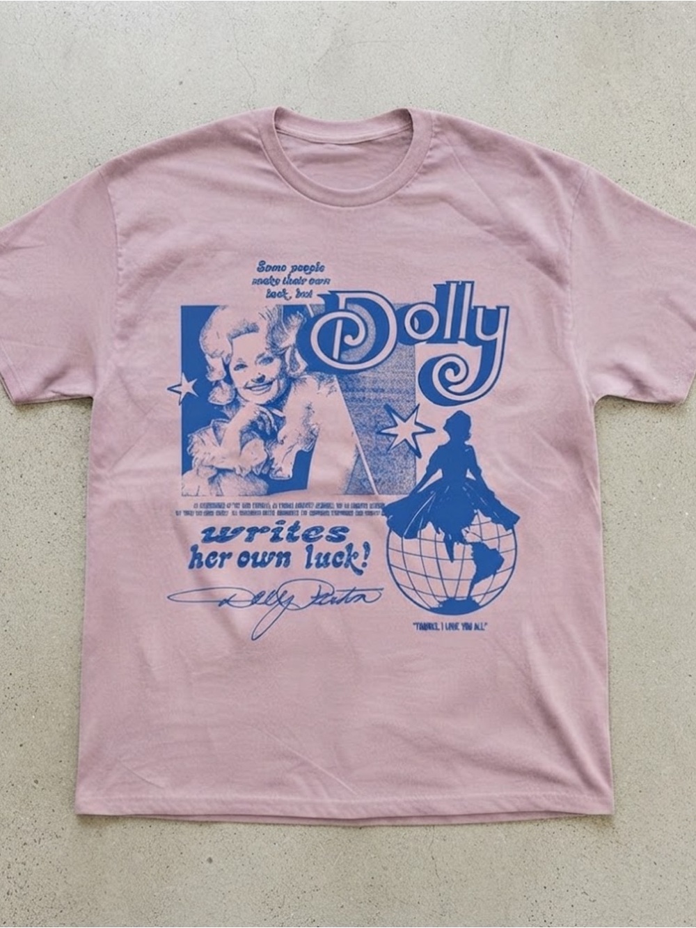 Dolly Parton Portrait Graphic Mauve Cotton Gildan T-Shirt